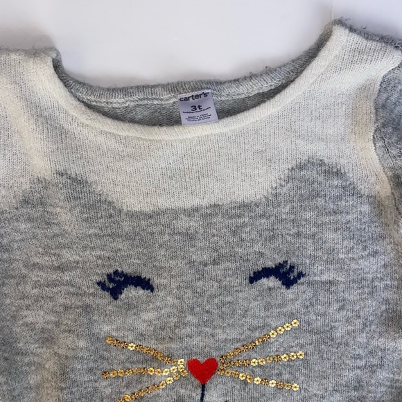 Carter's Kitty Toddler Girls Sweater SZ 3T - Picture 4 of 6
